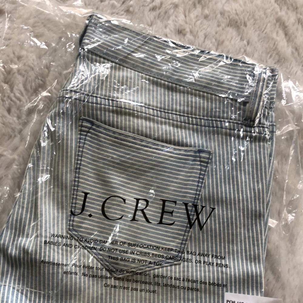 NWOT J. Crew Toothpick Ankle Zip Jeans Railroad Stripe - Picture 9 of 9